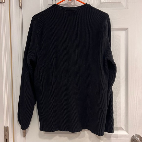 ZARA Black Ribbed Long Sleeve Crew Neck Pullover Shirt - Picture 2 of 4